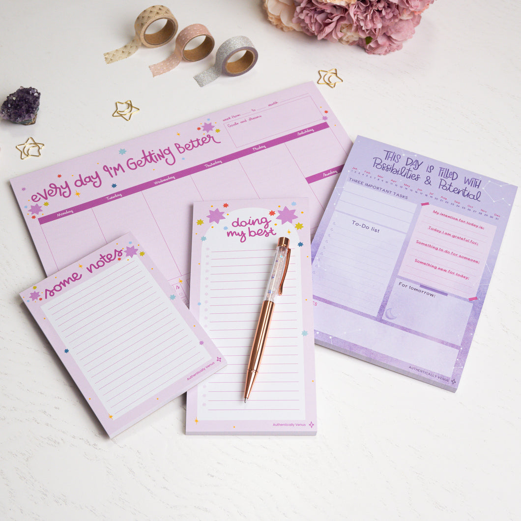 Cosmic Pink Notepad Collection